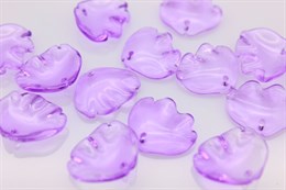 Лепесток розы  фиолетовый, 15x18x4 мм , отверстие 1 мм (стекло)