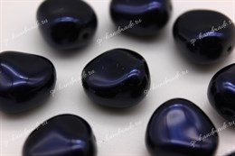 Хрустальный жемчуг Preciosa Maxima (Pearl Elliptic) 11х9,5 мм Dark Blue, 1 шт