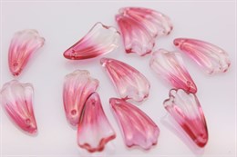 Лепесток розовый  20x10.5x5 мм,  отверстие 1,2 мм, 1 шт (стекло)