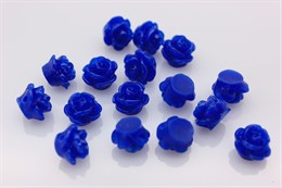 Бусина, бутон розы, размер 9x7 мм,  цвет синий,  1 шт (смола)