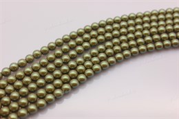 Стеклянный жемчуг 4 мм глянцевый зеленый 02010/30009, 20 шт (Чехия)