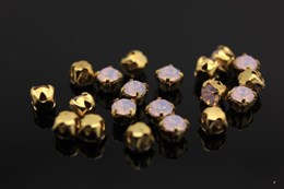 Шатоны Preciosa хрустальные ss12 (3,0-3,2 мм) цвет оправы золотой 10 шт Rose Opal