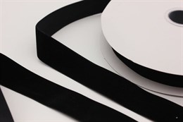Бархатная лента 25 мм, цвет черный, 1 м, 100% полиэстер