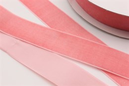 Бархатная лента 25 мм, цвет розовый, 1 м, 100% полиэстер