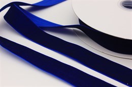 Бархатная лента 25 мм, цвет синий, 1 м, 100% полиэстер