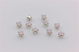 Шатоны Preciosa хрустальные ss12 (3,0-3,2 мм) цвет оправы серебро 10 шт Rose Opal