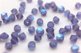 Биконусы хрусталь 4 мм Tanzanite AB Matt 10 шт (Preciosa) PR-200