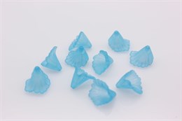 Прозрачные матовые бусины в форме цветка Каллы, цвет голубой, 12x12x1.8 мм, отверстие: 1.5 мм, акрил, 10шт
