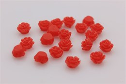 Бусина, бутон розы, размер 6x4 мм, цвет красный, 1 шт (смола)