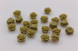 Бусина, бутон розы, размер 6x4 мм, цвет оливковый, 1 шт (смола)