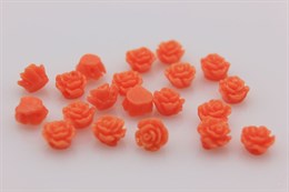 Бусина, бутон розы, размер 6x4 мм, цвет оранжевый, 1 шт (смола)
