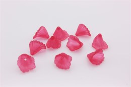 Прозрачные матовые бусины в форме цветка Каллы, цвет камелия, 12x12x1.8 мм, отверстие: 1.5 мм, акрил, 10шт