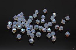 Биконусы хрустальные Preciosa 6 мм 10 шт White Opal Glitter (Чехия)