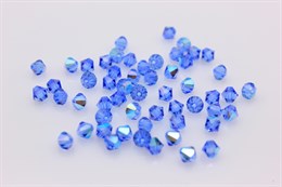 Биконусы хрусталь 5 мм Sapphire Glitter 10 шт (Preciosa)