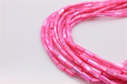 Перламутр, форма трубка, 7х3 мм, цвет розовый, длина нити 40 см