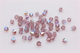 Биконусы хрустальные Preciosa 6 мм 10 шт Light Amethyst Glitter (Чехия)