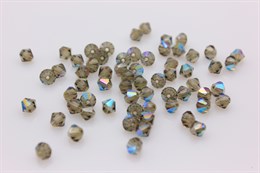 Биконусы хрустальные Preciosa 6 мм 10 шт Black Diamond Glitter  (Чехия)