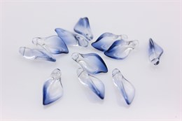 Бусина в форме цветка Каллы, цвет синий, 20x10.5x6 мм, отверстие: 1.5 мм, акрил, 1 шт