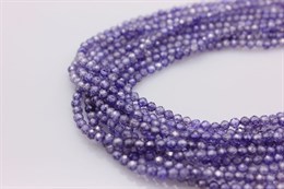 Цирконы, 3 мм, цвет фиолетовый, 1 нить (37 см)