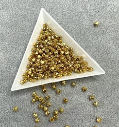 Шатоны пришивные Preciosa Maxima Crystal Aurum  / оправа - цвет gold ss12/3,0-3,2 мм 10 шт (Чехия)