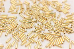 Стеклярус Miyuki Bugles 6 мм 0003 Silver Lined Gold 2,5 гр (Япония) JP-803