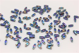 Бисер Miyuki  Quarter Tila  QTL0455 - Metallic Variegated Blue Iris / 2.5 гр (Япония)