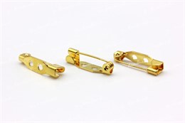 Основа для броши стандартный замок цвет золото 20 мм 10 шт (Япония) СП