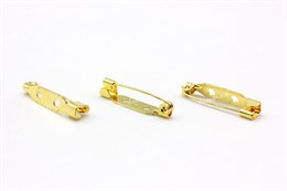 Основа для броши стандартный замок цвет золото 25 мм 10 шт (Япония) СП
