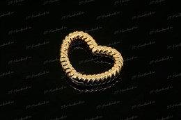 Кольцо-карабин "Сердце" витое, 17*13 мм, позолота, устойчивое покрытие, 1 шт (Ю.Корея)
