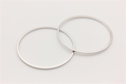 Коннектор круг 30 мм, аналог родия (матовый эффект), устойчивое покрытие, 1 шт (Ю.Корея)