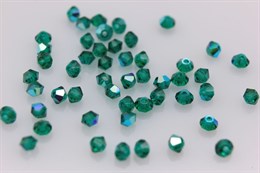 Биконусы хрусталь 5 мм Emerald AB 10 шт (Preciosa)