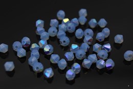 Биконусы хрусталь 5 мм Light Sapphire Opal AB 10 шт (Preciosa)