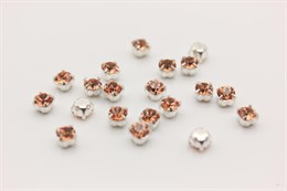 Шатоны пришивные Preciosa Maxima Crystal Apricot / оригинальная оправа - цвет silver ss16/3,8-4,0 мм 10 шт (Чехия)