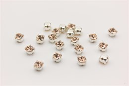 Шатоны хрустальные пришивные ss16 (3,8-4,0 мм) Gold Quartz, цвет оправы серебро, 10 шт (Preciosa)
