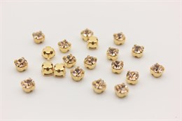 Шатоны хрустальные пришивные ss16 (3,8-4,0 мм) Gold Quartz, цвет оправы золото, 10 шт (Preciosa)
