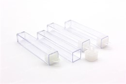Туба пластиковая прозрачная с крышкой (размер 8.5*1.5*1.5 см), 1 шт. (Китай)