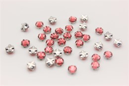 Шатоны пришивные Preciosa Maxima ss16 (3,8-4,0 мм) Indian Pink, оправа Rose - цвет серебристый, 1 шт (Чехия)