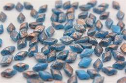 Бусины GemDuo 8x5 мм Copper Splash Turquoise Blue 63030/94412, 5 гр (Matubo)