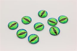Глазки стеклянные, 12 мм, цвет зеленый, пара