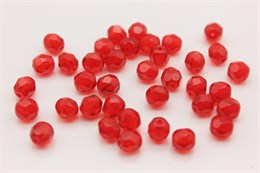 Бусины стеклянные граненые Fire Polished Red, 6 мм, 10 шт FP-251