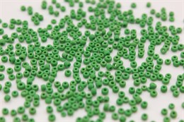 Бисер круглый 2~3x1.5~2 мм, отверстие 0,8 мм, зеленый 10 гр (Китай)