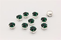 Шатоны Preciosa Maxima, Emerald, оригинальная оправа - цвет серебро, ss34 / 7,05-7,25 мм 1 шт (Чехия)