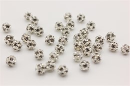 Шар с кристаллами Preciosa Crystal/Black Diamond, цвет основы серебристый, 6 мм 1 шт