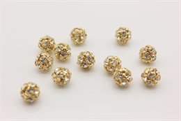 Шар с кристаллами Preciosa Crystal, цвет основы золотистый, 8 мм 1 шт
