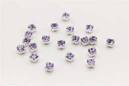 Шатоны пришивные Preciosa Maxima Violet оригинальная оправа - цвет серебро ss16/3,8-4,0 мм 10 шт (Чехия)