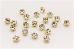 Шатоны пришивные Preciosa Maxima Crystal оригинальная оправа - цвет золото ss20/3,8-4,0 мм 10 шт (Чехия)