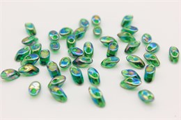 Бисер Miyuki Long Magatama 4 x 7 mm LMA0179 - Transp Green AB 5 гр (Япония) JP-1437