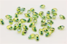 Бисер Miyuki Long Magatama 4 x 7 mm LMA0341 - Green Lined Chartreuse AB 5 гр (Япония) JP-1428