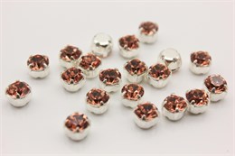 Шатоны пришивные Preciosa Maxima ss29 (6.15-6.35 мм) Crystal Apricot, цвет оправы серебро, 1 шт (Чехия) PR-1120