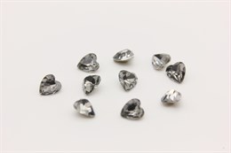 Сердце Aurora 6х6 мм  Black Diamond 1 шт (стекло K9) AU-723